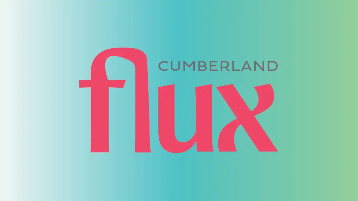 Cumberland Flux logo on a gradient background, representing innovative flux solutions. Cumberland Pride